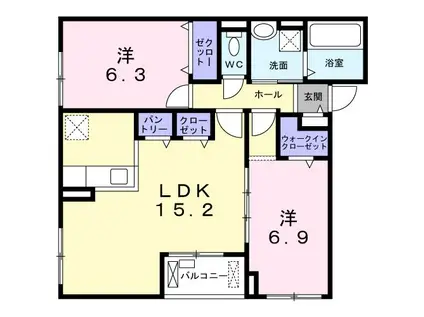 メゾン クレール(2LDK/2階)の間取り写真