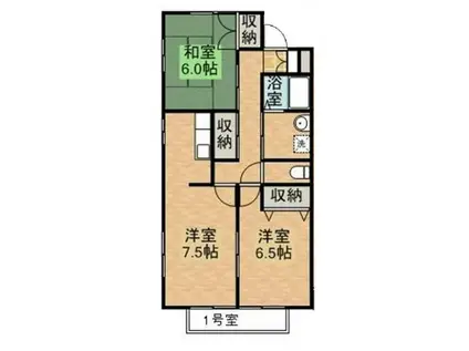 ガーデンTO I(2DK/1階)の間取り写真