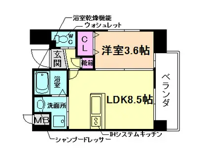 ONLYONE池田(1LDK/7階)の間取り写真