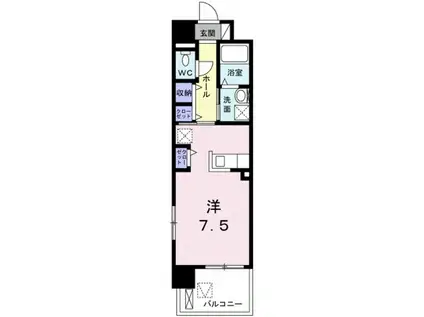 セントラルヒルズ昭和町(ワンルーム/10階)の間取り写真