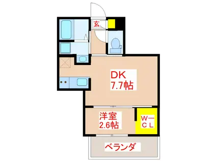AIR/NEXT(1DK/5階)の間取り写真