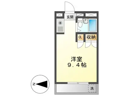 シャルム大堀(ワンルーム/1階)の間取り写真