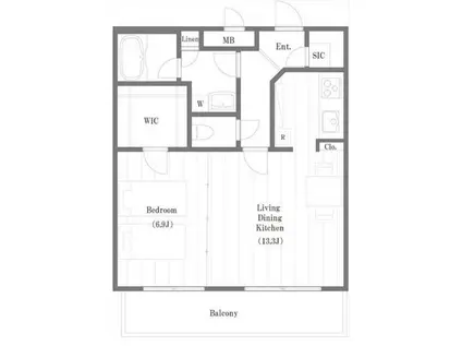 GARDEN千歳船橋(1LDK/5階)の間取り写真