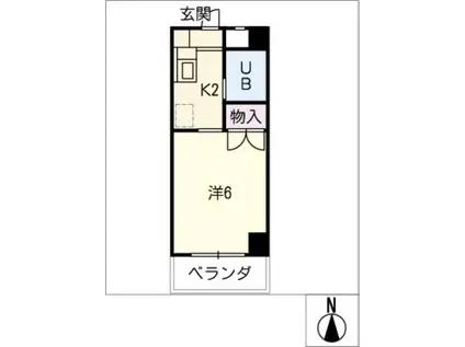 リズ スクエア南・北棟(1K/1階)の間取り写真