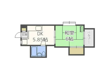 YMコーポ(1DK/2階)の間取り写真