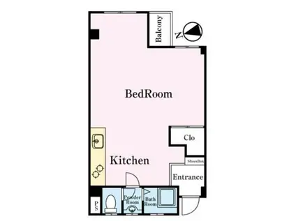 センチュリーマンション根津(ワンルーム/1階)の間取り写真