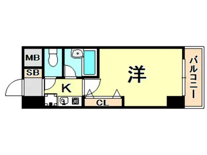 エスリード三宮フラワーロード(1K/12階)の間取り写真