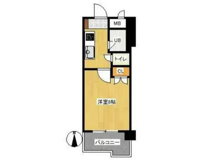 ウィルステージ古船場(1K/12階)の間取り写真