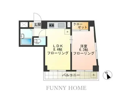 フェスタエディ(1LDK/2階)の間取り写真