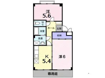 メゾン・ドールA(2K/1階)の間取り写真