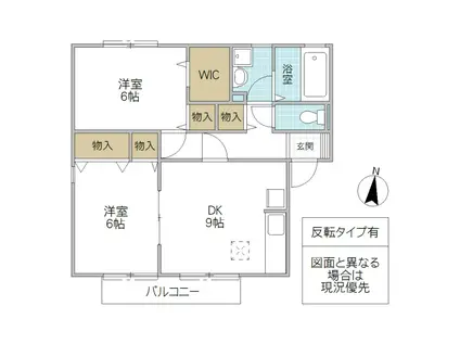 シンフォニーガーデン(2DK/1階)の間取り写真