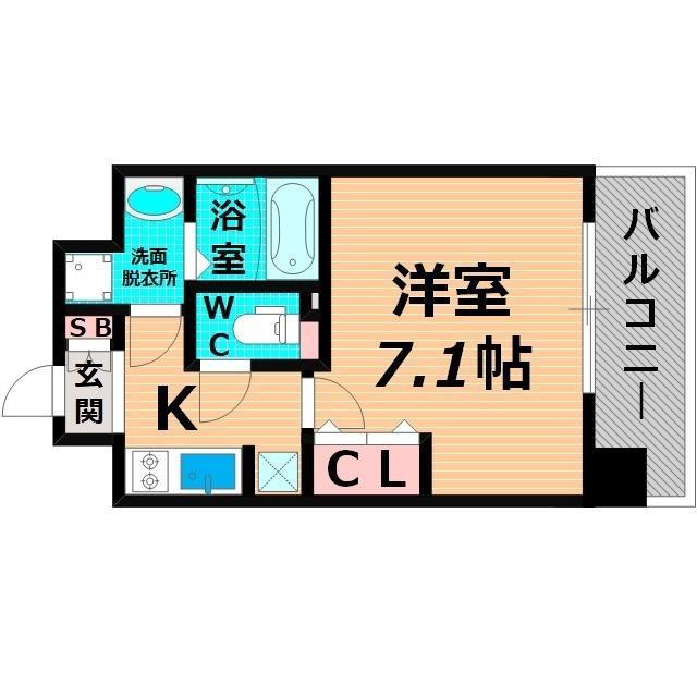 レークス大阪城イースト(1K/3階)の間取り写真