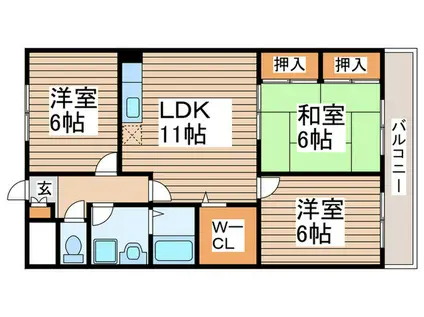 ロイヤルシャト―南流山(3LDK/4階)の間取り写真