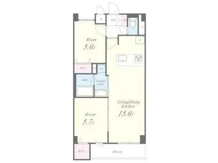 パークフレア(2LDK/2階)の間取り写真