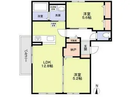 ハイムオオトリ(2LDK/1階)の間取り写真