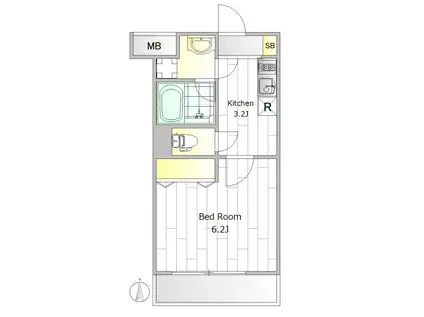 フレシール駒沢(1K/3階)の間取り写真