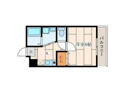 ステュディオ古峯(1K/2階)の間取り写真