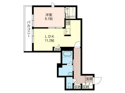 ラ・レーヌ美園(1LDK/2階)の間取り写真