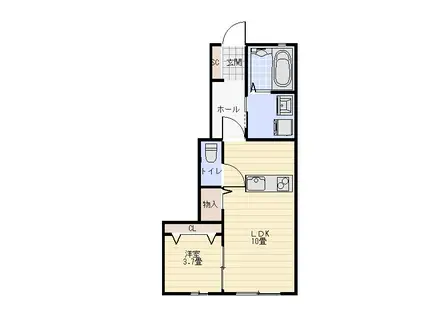 BELLE ETINCELLE(1LDK/1階)の間取り写真