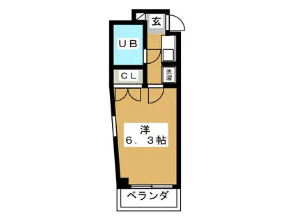 ルネッサ綱島(1K/2階)の間取り写真