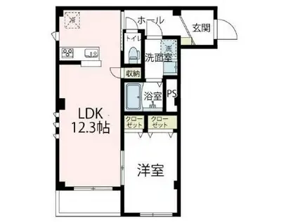 カーサ・ビオレッタ(1LDK/2階)の間取り写真