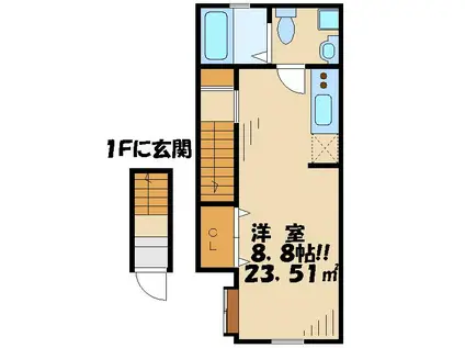 グランエッグス代田橋N(ワンルーム/2階)の間取り写真