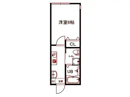 ピュア・アクアIII(1K/1階)の間取り写真