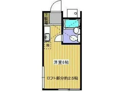 グリーンハウス千代田(ワンルーム/2階)の間取り写真