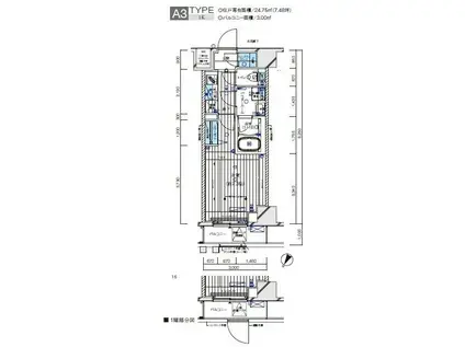 メインステージ横濱伊勢佐木III(1K/3階)の間取り写真