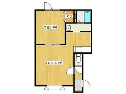 GRAND CIELII(1LDK/1階)の間取り写真