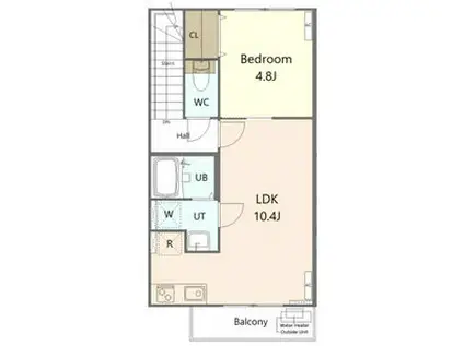 ラ・リュール宮千代(1LDK/3階)の間取り写真