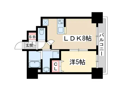 CITY SPIER十三東(1LDK/6階)の間取り写真
