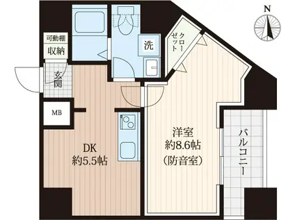 ラシクラス新中野(1LDK/4階)の間取り写真