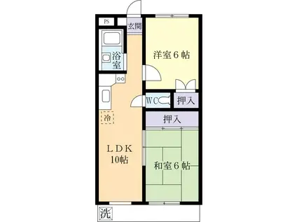 グリーンハイツ松代(2DK/2階)の間取り写真