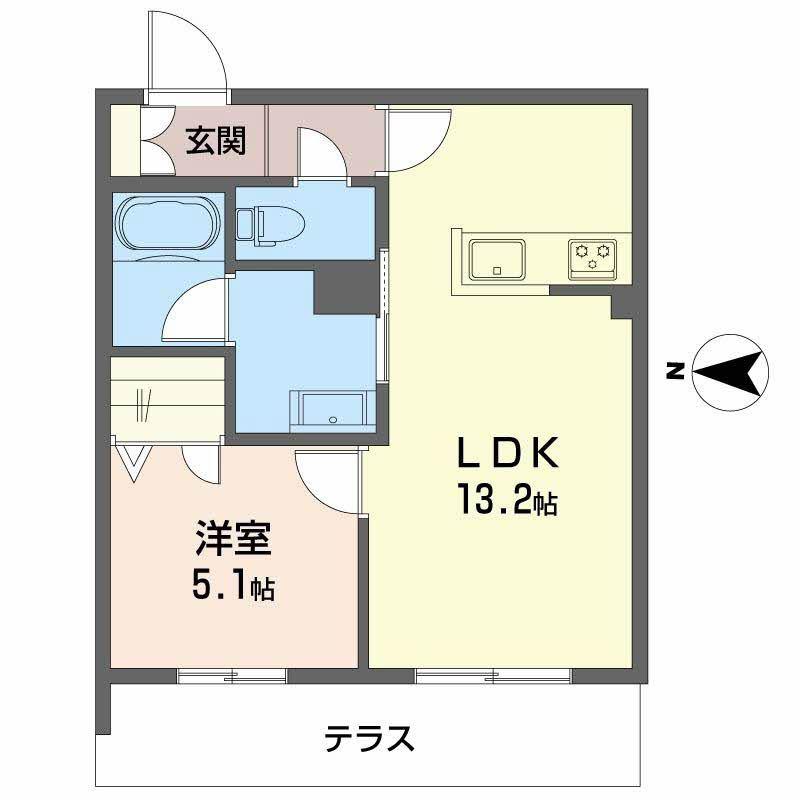 シャーメゾン静永(1LDK/1階)の間取り写真