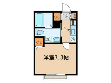 プリマステラ浜田山(1K/1階)の間取り写真