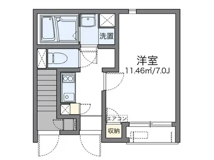 白菊II(1K/1階)の間取り写真