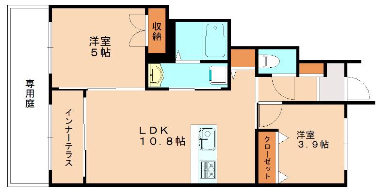 パラディ(2LDK/1階)の間取り写真