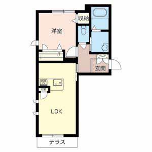 コート グレイス(1LDK/1階)の間取り写真