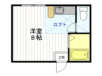 コートリバーサイド(ワンルーム/2階)の間取り写真