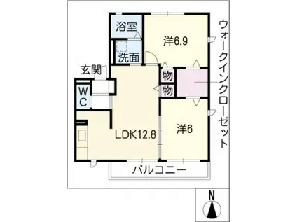CERFEUIL C(2LDK/2階)の間取り写真