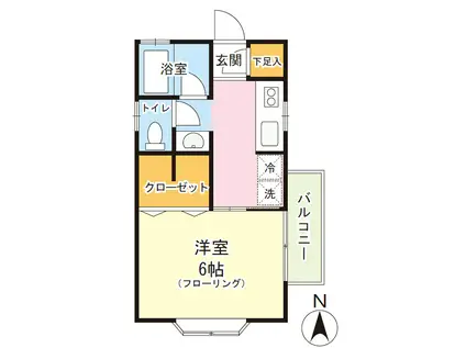 Tコーポ-大沢4丁目-(1K/1階)の間取り写真