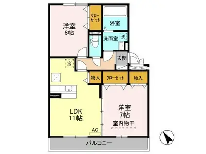 フェイバリッチ(2LDK/3階)の間取り写真