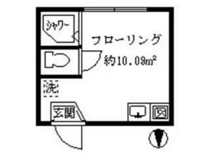 グレースアルメリア(ワンルーム/1階)の間取り写真