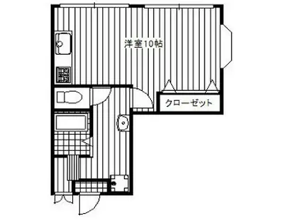 ローズハイツ(1K/2階)の間取り写真