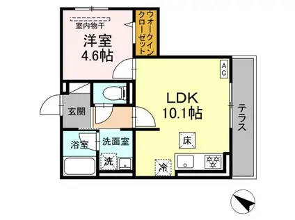 ディパイナ生麦(1LDK/1階)の間取り写真