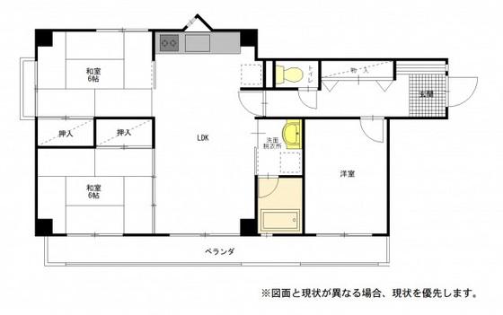 サンヒルズ戸坂 壱番館(3LDK/2階)の間取り写真