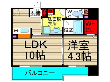 アーバネックス本町I(1LDK/14階)の間取り写真