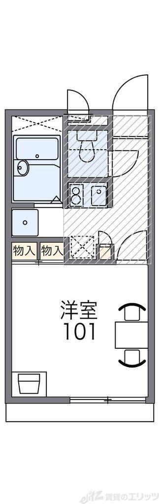 レオパレスWAM(1K/2階)の間取り写真