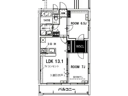 アネシス(2LDK/3階)の間取り写真